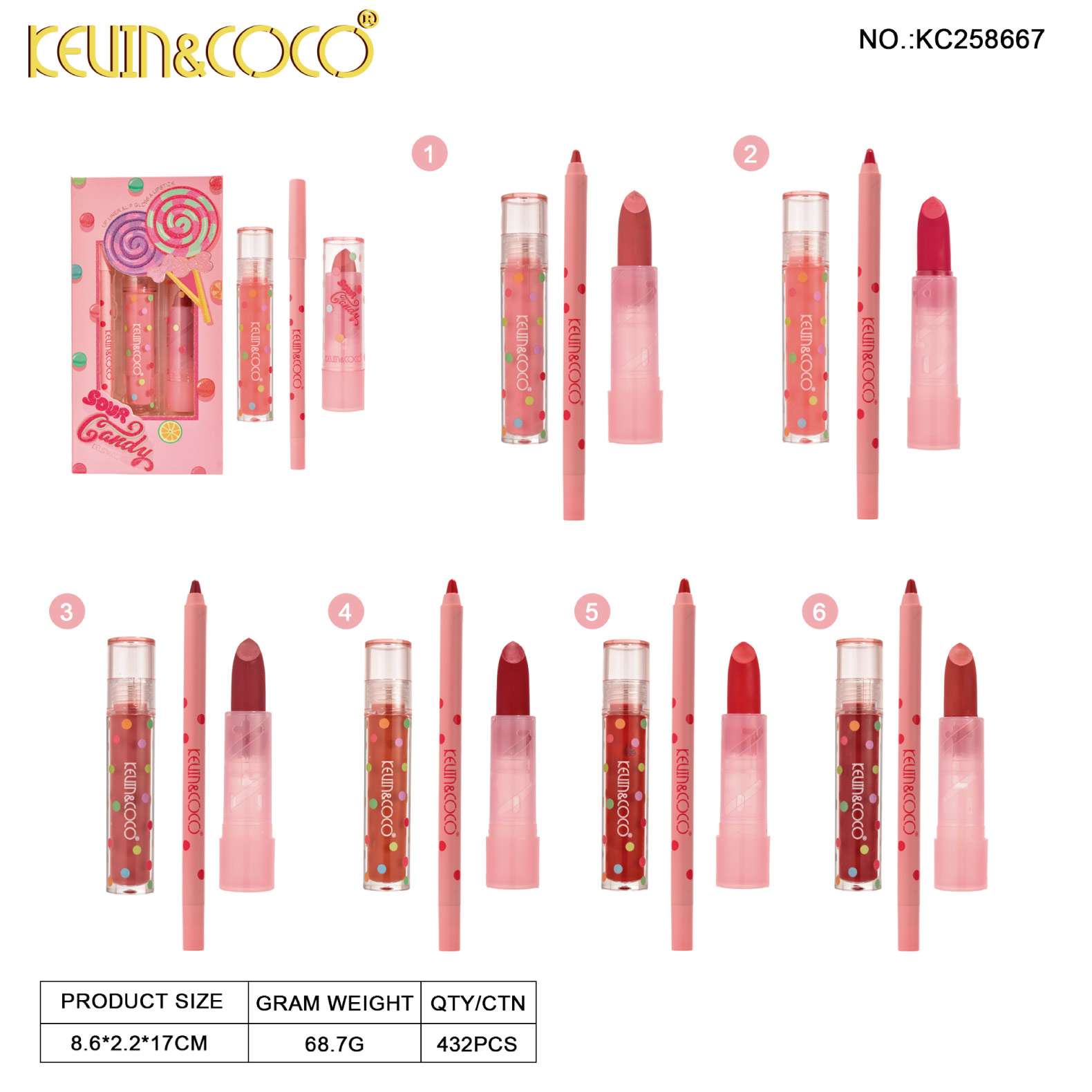 Labial+lipgloss+delineador de Labios– Kevin&Coco REF:KC258667 - Imagen 3