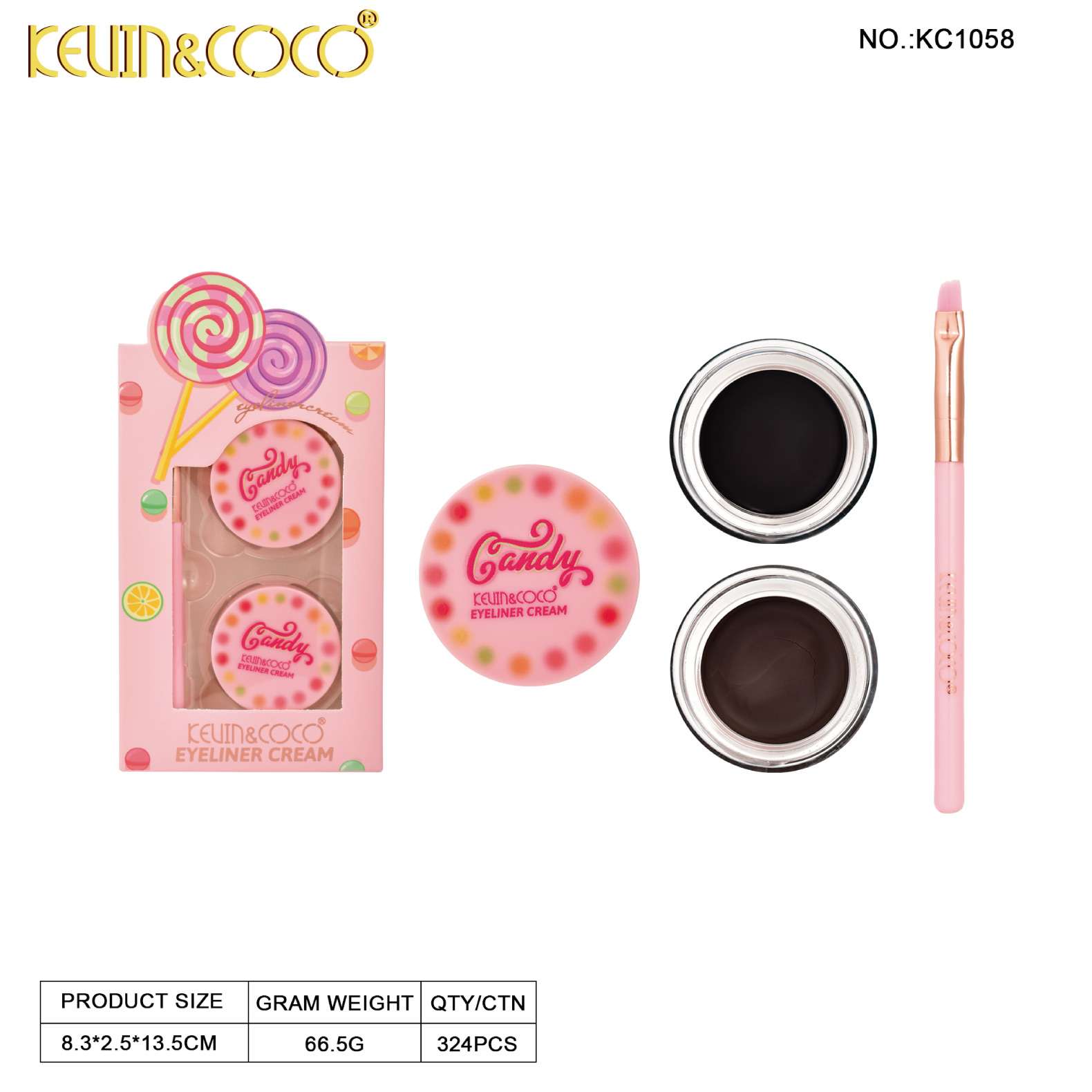 Pomada en Gel cejas con Brocha Candy- Kevin&Coco REF:KC1058 - Imagen 4